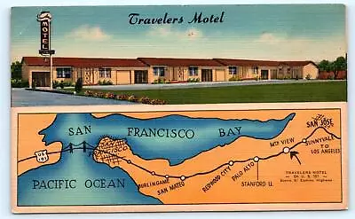 MOUNTAIN VIEW CA California~ TRAVELERS MOTEL C1940s Santa Clara County Postcard • $6.78