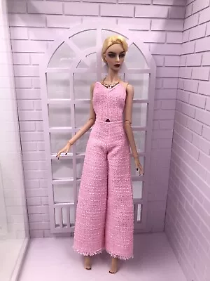 1/6 Jumpsuit Tweed Ooak Doll Outfit Pink For Fashion Royalty Integrity Toys • $102.56