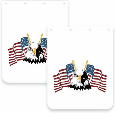 $61.99 • Buy 24 X 30  Pair White Mud Flaps W/Eagle For Heavy Duty Semi Truck Trailer 2pcs