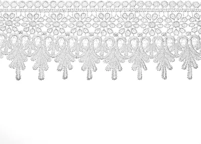 Ivory Venice Lace Trim Wide Lace Ribbon Floral Embroidered Lace Edge Trim For Se • $7.90