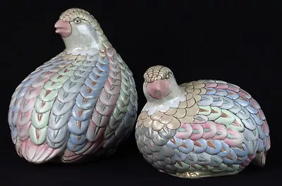 Frederick Cooper Birds Majolica Figurines Art Decor Hand Painted Pastel Set Of 2 • $39.99