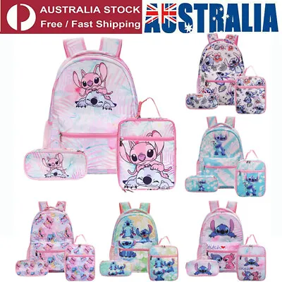 3Pcs New Stitch Schoolbag Lunch Bag Pencil Case Backpack Kids Gift AU • $34.99