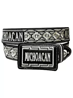 Cinto Michoacan Estilo Piteado Bordado Vaquero Western Style Belt Michoacán • $25.99