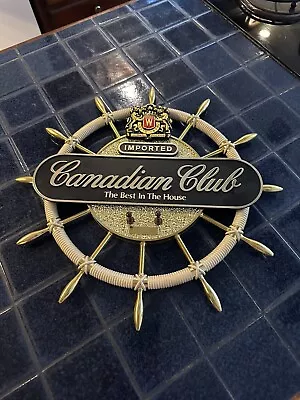 Canadian Club Whiskey - Vintage Nautical Wheel Bar Sign - Excellent Condition • $95