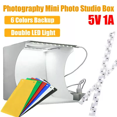 Photography Mini Photo Studio Box Led Folding 20cm Indoor Soft Box Lighting Kit • $23.73