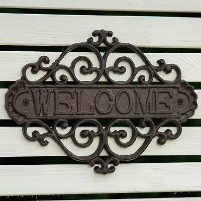 Woodside Decorative Cast Iron Wall Mounted Garden/Home Welcome Sign • £9.99