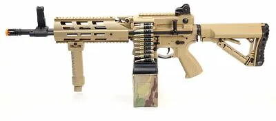 EGC-16P-LMG-DNB-NCM G&G CM16 LMG Airsoft Rifle Toy W/ Tan Mag Cover Tan • $534.75