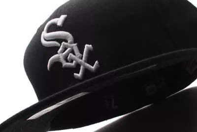 New Era Chicago White Sox MLB On Field Fitted Cap Black UV USA No Logo • $46.76