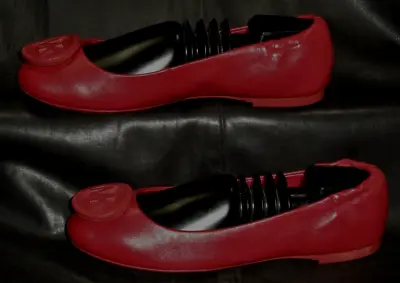 Michael Kors Women's Red Pebbled Glove Leather Slip On Flat Pump Shoes Sz US 7M • $39.99