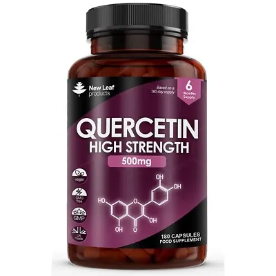 Quercetin 500mg Capsules 6 Months Supply Immune Health High Strength Supplement • £19.95