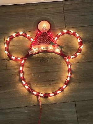 Disney Mickey Mouse RED HAT Light Up Christmas Window Decor 15  2012 Impact • $39.99