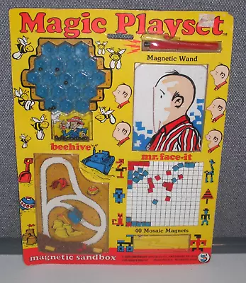 Vtg 1987 Smethport Magnetic Magic Playset Mini Dozer Sandbox Mr. Face-It Beehive • $7.99