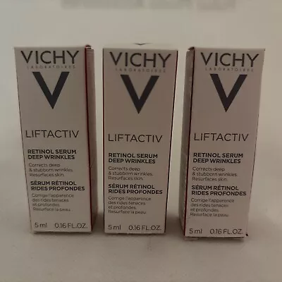 3 Vichy Liftactiv Retinol Serum Deep Wrinkles - 0.16 Oz Ea = .64 Oz Total - NIB • $11