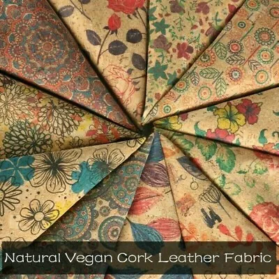 Natural Vegan Cork Leather Fabric Bag Shoes Garment Sewing Decor By Metre Crafts • $29.30