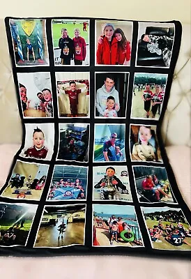 £35 • Buy Personalised Photo Blanket Coverlet Up To 20 Photos Large Gift 3 Colors Novelty