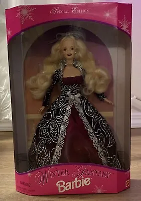 NIB Unopened 1996 Winter Fantasy Barbie Special Ed. In Maroon And Silver Gown • $28