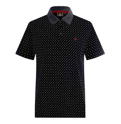 Merc London Barcroft Men's Black Polkadot Polo Shirt UK XS RRP £55 • £14.99
