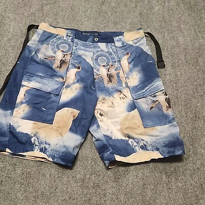 IM PAQ Rugged Wear Board Shorts Mens 3XL Blue Nautical Penguin Graphics All Over • $19.10