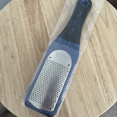 Microplane Stainless Steel Fine Grater Blue Black Silicone Grip Handle • $10