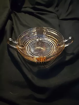 Anchor Hocking Pink Manhattan Depression Glass Double Handle Art Deco Bowl ~ Vtg • $12.99