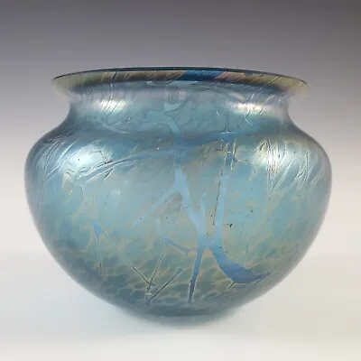 £35 • Buy MARKED Royal Brierley Iridescent Blue Glass 'Studio' Vase
