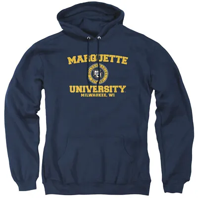 Marquette University Adult Pullover Hoodie Circle Logo Navy S-3XL • $44.99