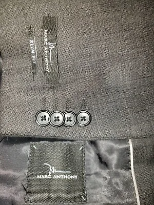 MARC ANTHONY Blazer Mens 44R Gray Suit Jacket Interview Prom Sheen Shiny NWT • $9.99