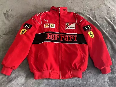 Unisex Adults F1 Team Racing Ferrari Jacket Red Embroidery Cotton Padded * • $69