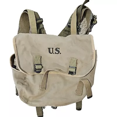 WW2 M1936 Field Musette Bag Puce Manufacturing KANSAS CITY 1942 • $151.99