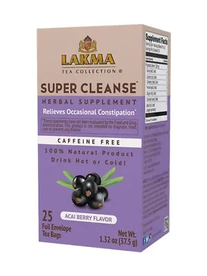 Lakma Super Cleanse Tea With Acai Berry - 25 Tea Bags • £16.86