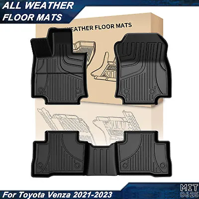 Car Floor Mats Liners TPE Rubber Carpet All Weather For 2021-2023 Toyota Venza • $89.99