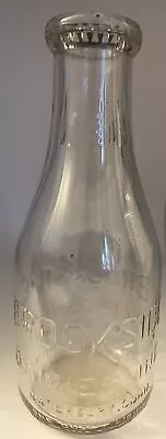 Vintage BROOKSIDE DAIRIES INC. Quart Milk Bottle Waterbury Connecticut • $11