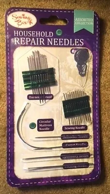 Household Repair Sewing Needles Pack Assorted Upholstery Carpet Curved Etc New   • £1.90