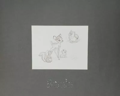 Swarovski Crystals Disney Exclusive Edition Bambi Lithograph Matted 11x14 New • £20.89
