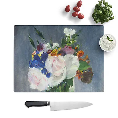 Flowers In A Crystal Vase By Edouard Manet Chopping Board Kitchen Worktop Saver • £21.95