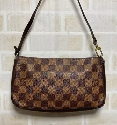 Louis Vuitton Damier Navona Pochette Accessoire Shoulder Bag N51983 PVC Brown • £420.44