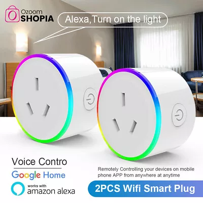 $39.95 • Buy RGB Smart WIFI AU Plug Remote Switch Power Socket For Amazon Alexa/Google Home
