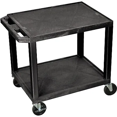 Tuffy 2-Shelf Plastic/Poly A/V Cart Black WT26 • $77.34