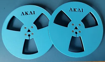 Akai Reel To Reel Tape Spools 7  3D Printed (Plastic) In Cyan Blue And Black • £29.99