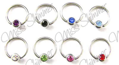 Ball Closure Ring Bcr Cz Captive Bead Hoop Cbr ~ Clearance Limited Stock • £2
