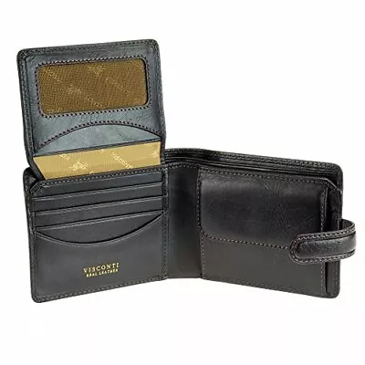 WALLET Tuscany 48 Secure RFID Blocking Genuine Leather Brown VISCONTI • $48.48