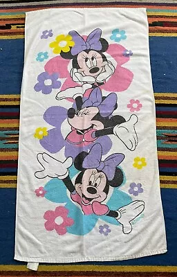 Vintage Disney Minnie Mouse Beach Towel One Sided 52”x28” • $17.49