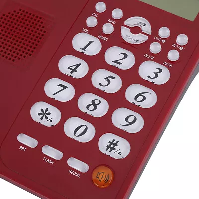 Red Desk Phone Home Business Landline Wired Telephone Caller ID Fixed Lan UK MAI • £28.49