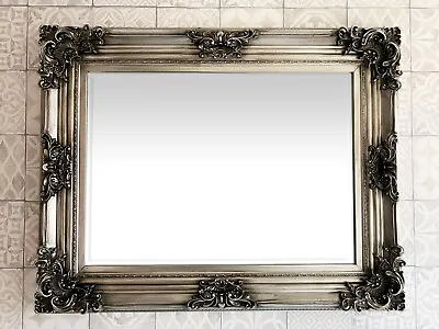 £99.95 • Buy SILVER WALL MIRROR French Baroque Style Wide Decorative Frame
