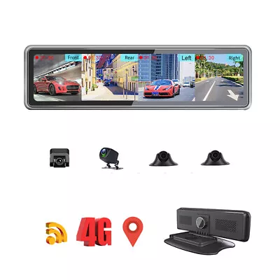 4 Cameras Recording Android 8.1 Mirror Dash Camera Video Recorder Dashboard DVR • $279.30