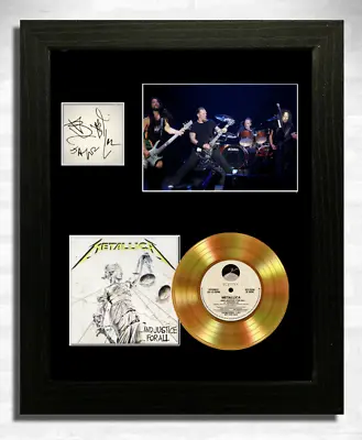 METALLICA And Justice  For All  GOLD Mini RECORD Style CD Display Framed. • £18.99