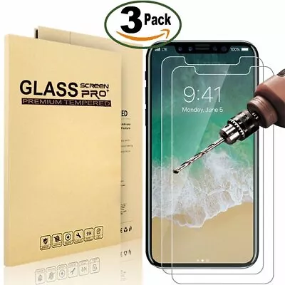 [3-Pack] IPhone Xs / 11 Pro / X Screen Protector Premium Tempered Glass 3D Touch • $36.29