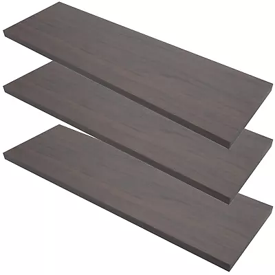 3 Anthracite  Oak Floating Shelf Boards Invisible Shelves Dark Grey 60 X 18 Cm • £14.75