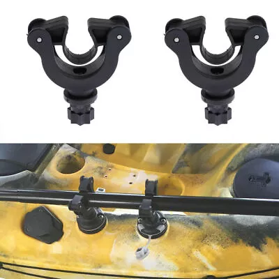 2Pcs Kayak Canoe Paddle Holder Track/Rail Mount Clips Canoeing Gear Accessories • $21.48