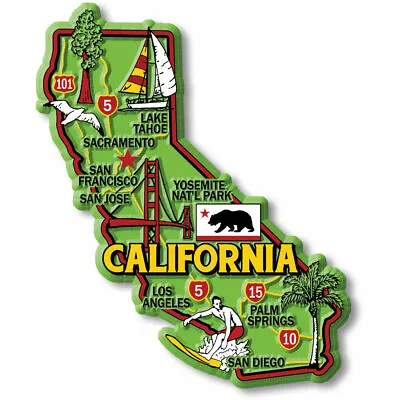 California Colorful State Magnet By Classic Magnets 3.3  X 4  • $7.99